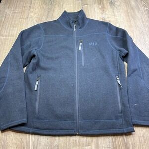 Stio Mens Blue Wilcox Fleece Mock Neck Classic Outerwear Full Zip Jacket Size L